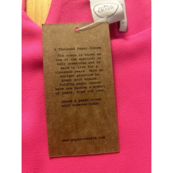 Paper Crane Women’s Tank Top. Large. Hot Pink. Racerback. Spaghetti Straps. NWT - Picture 5 of 11